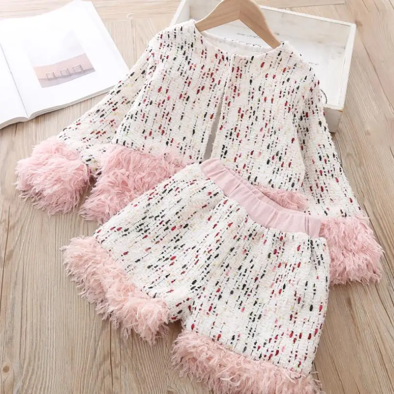 beige Зимние костюмы комплект модной детской одежды для девочек, детская куртка, шорты, костюм для девочек-подростков, пальто, Осенний комбинезон, одежда, 7 лет - Цвет: beige