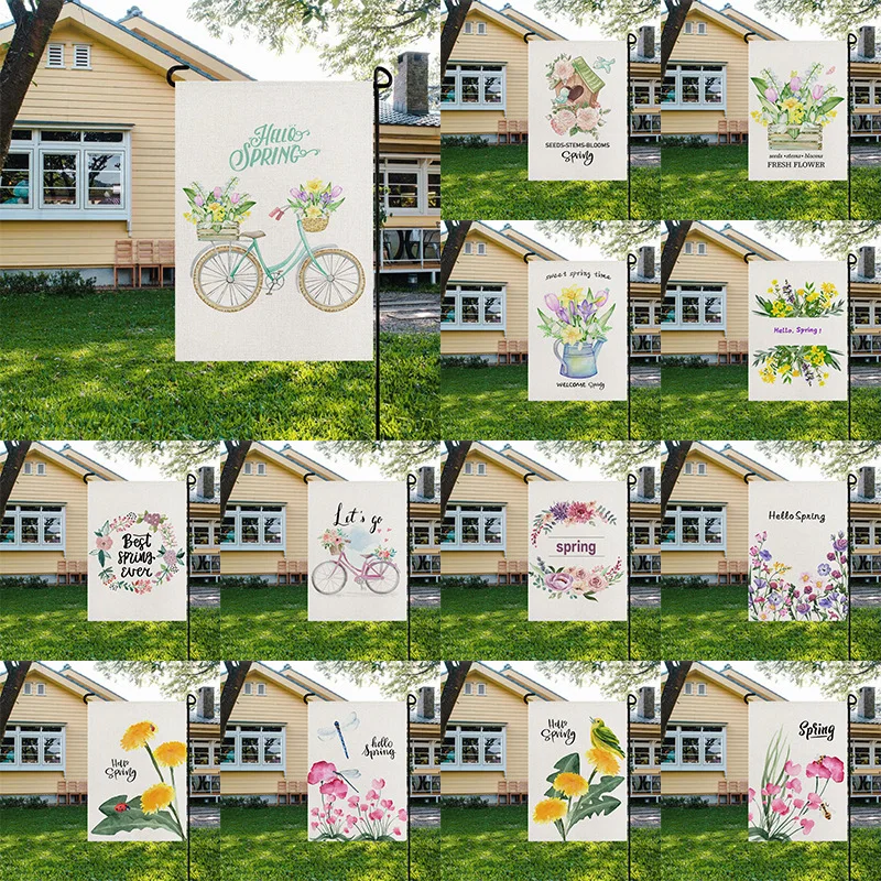 Хлопковый Детский свитер сад флаг цветок серия Лен баннер вечерние знамя флаги DIY