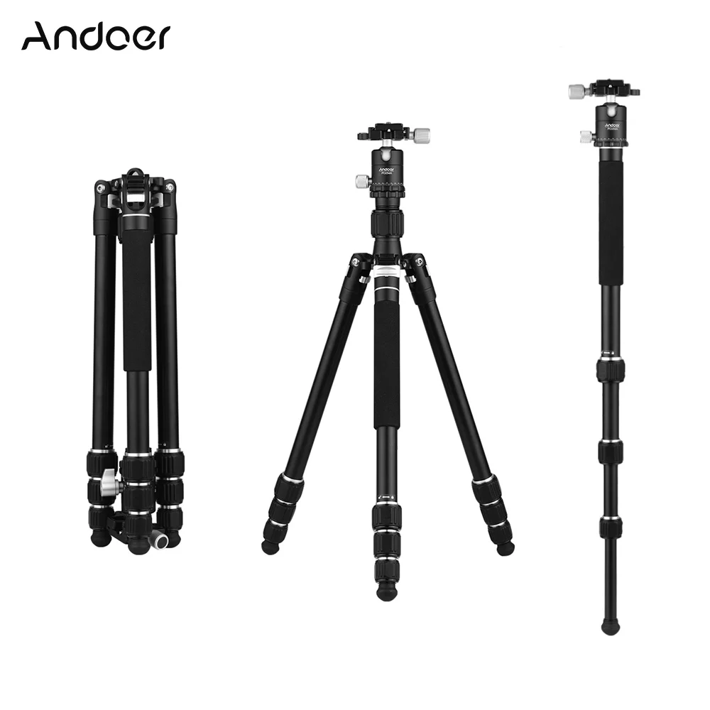 Портативный дорожный штатив Andoer с шаровой головкой на 360 градусов быстросъемный