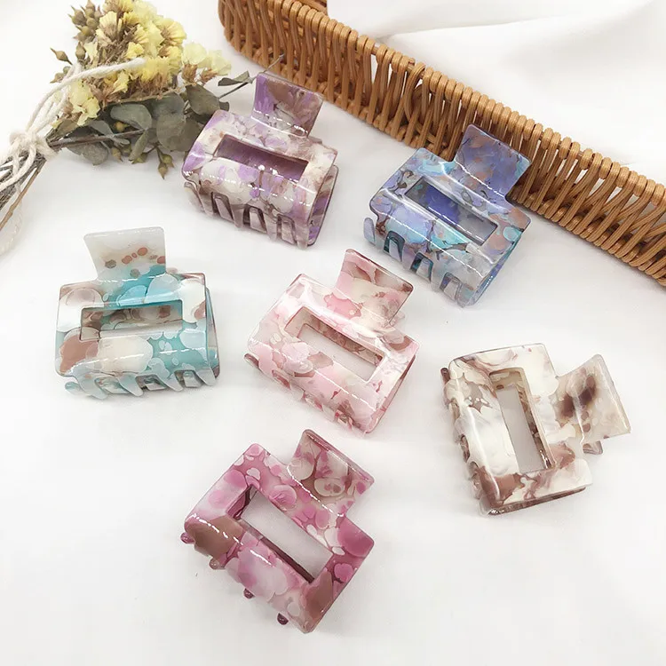 

Fashion Square Acetate Acrylic Korean Hair Clips Girls Hairpins Crab Claws Clamp Hair Accessories for Women Banana Grips Slid