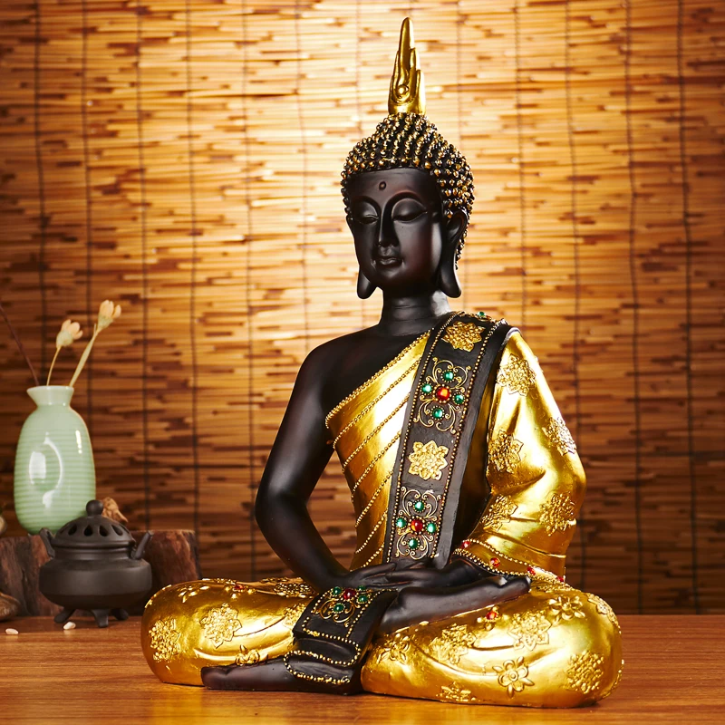 

WHOLESALE BUDDHIST SUPPLIES # HOME FAMILY BLESS SAFE GOOD LUCK BUDDHA -SOUTHEAST ASIA SITTING BUDDHA ART STATUE # 42CM LARGE