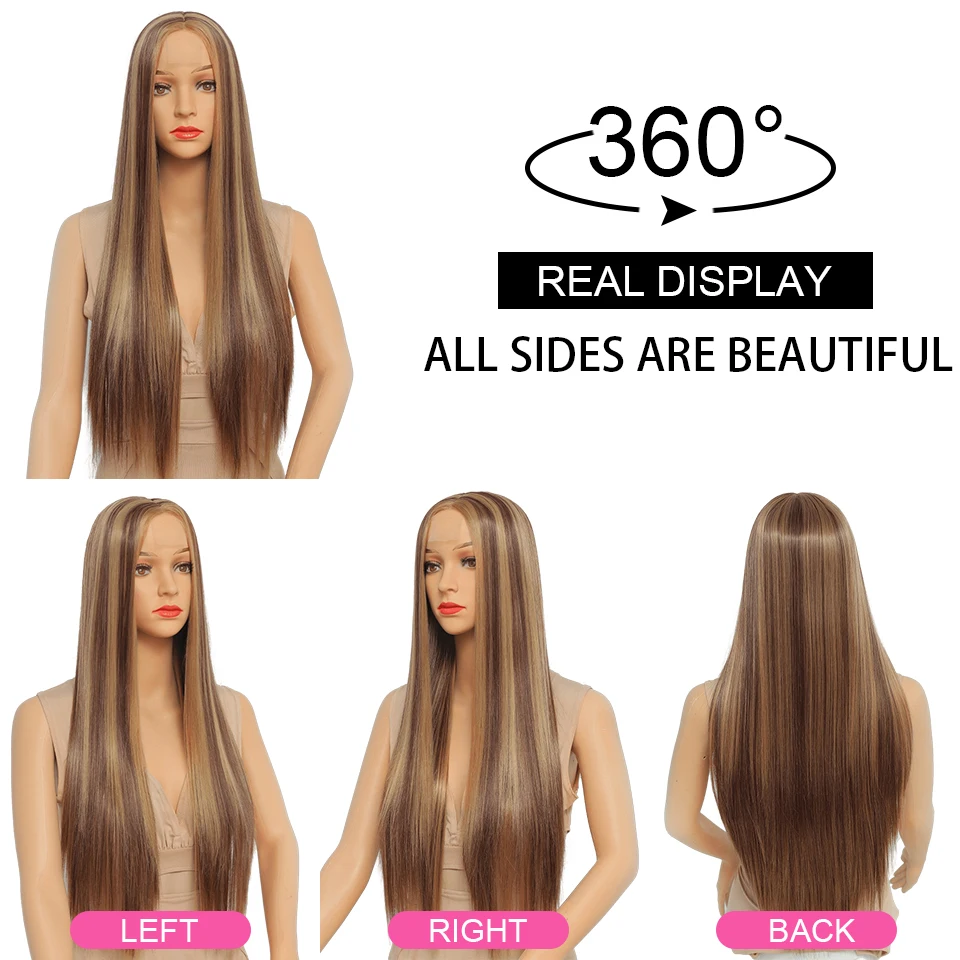 Парик женский Платиновый светлый синтетический термостойкий 26 дюймов | Шиньоны и