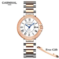carnival brand ladies fashion quartz watch for women luxury bracelet wristwatch waterproof calendar casual 2022 relogio feminino