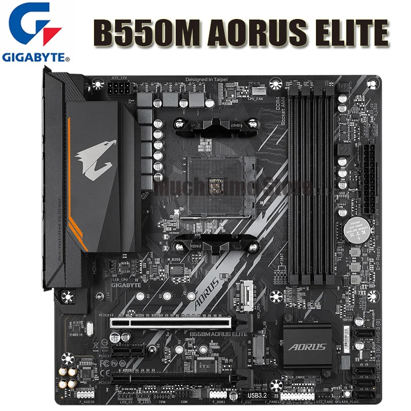 Verkauf Buchse AM4 Gigabyte B550M AORUS ELITE Motherboard PCI-E 4,0 DDR4 4733(O.C.)MHz Desktop B550 Placa-Mãe AM4 128GB M.2 Micro ATX