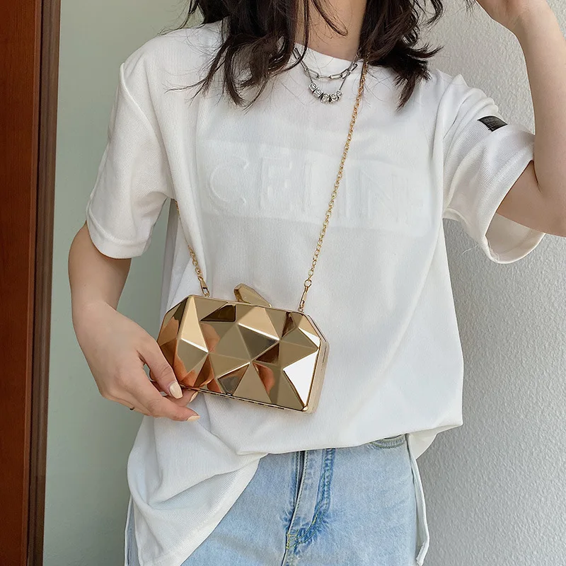 

Brand Designer Wrought Iron Women's Crossbody Bag Fashion Chain Messenger Bag Small Box