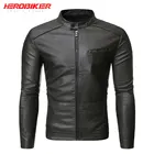 Мотоциклетная куртка HEROBIKER из искусственной кожи для мужчин, индивидуальная ветрозащитная куртка для верховой езды, Всесезонная Повседневная мотокуртка в стиле ретро