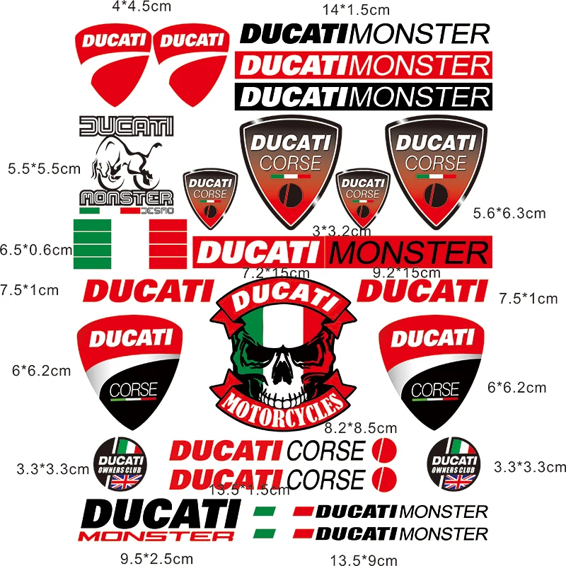 Reflective Motorcycle Stickers For DUCATI Logo Decals Waterproof Accessories | Автомобили и мотоциклы