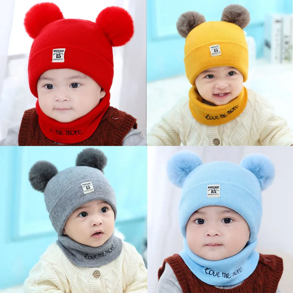 2 шт. детский вязаный комплект из шапки и шарфа | Детская одежда обувь