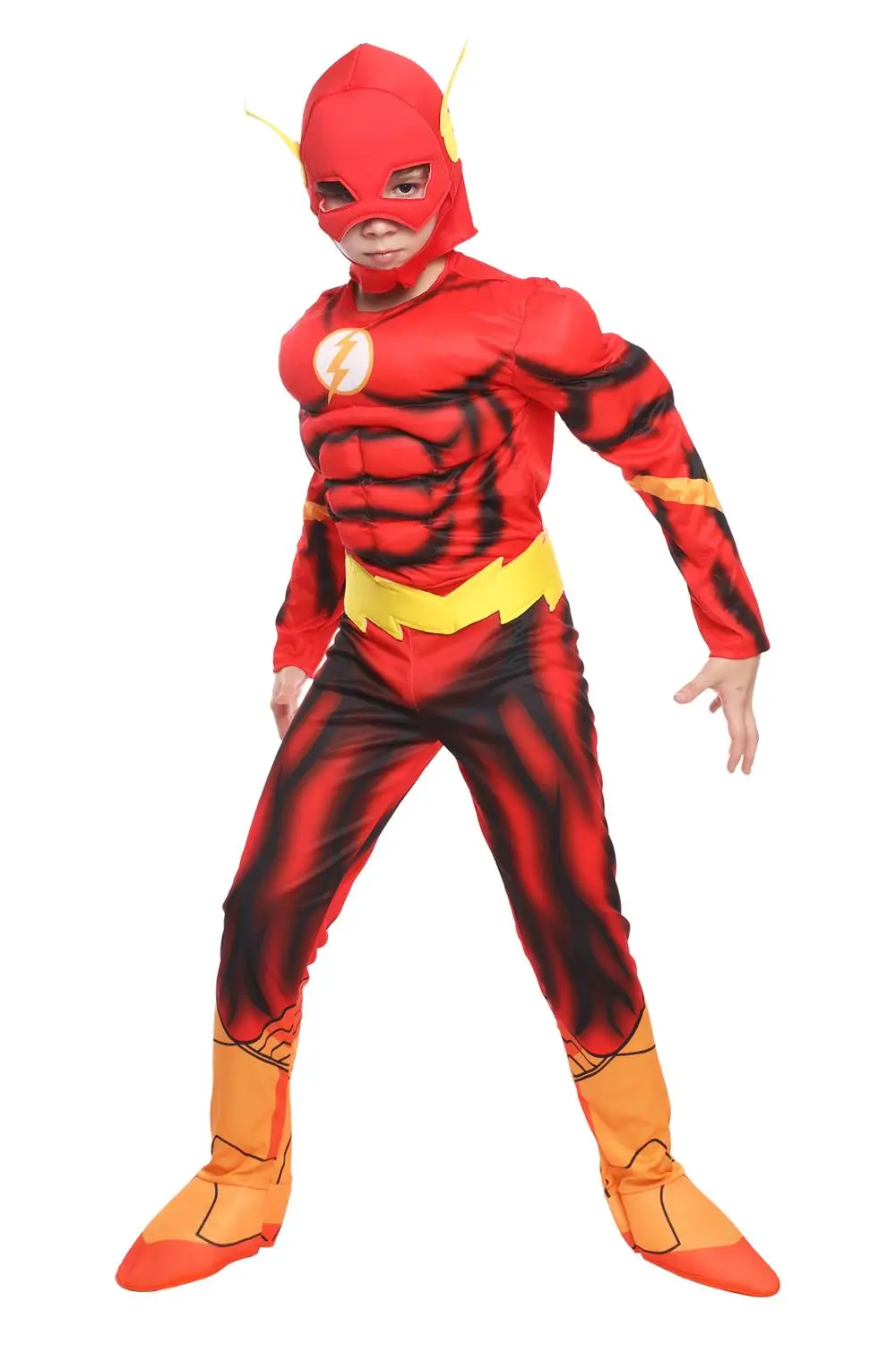 Флэш фэнтези мускульный костюм супергероя малыш комиксы кино карнавал хэллоуин