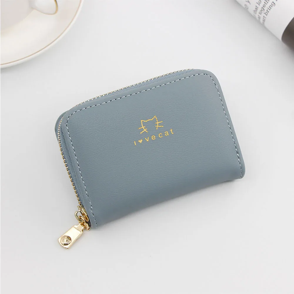 wallet blue Radean женский кошелек из искусственной кожи, кредитный держатель для карт, модные женские кошельки с кошками и животными, карман на молнии, стандартные кошельки - Цвет: wallet blue