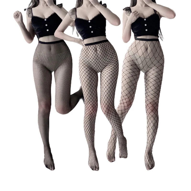 

3 Pcs Set Womens High Waist Tights Breathable Sexy Fishnet Stockings Cosplay Bunny Stretchy Fabric Pantyhose Fashion SocksNew