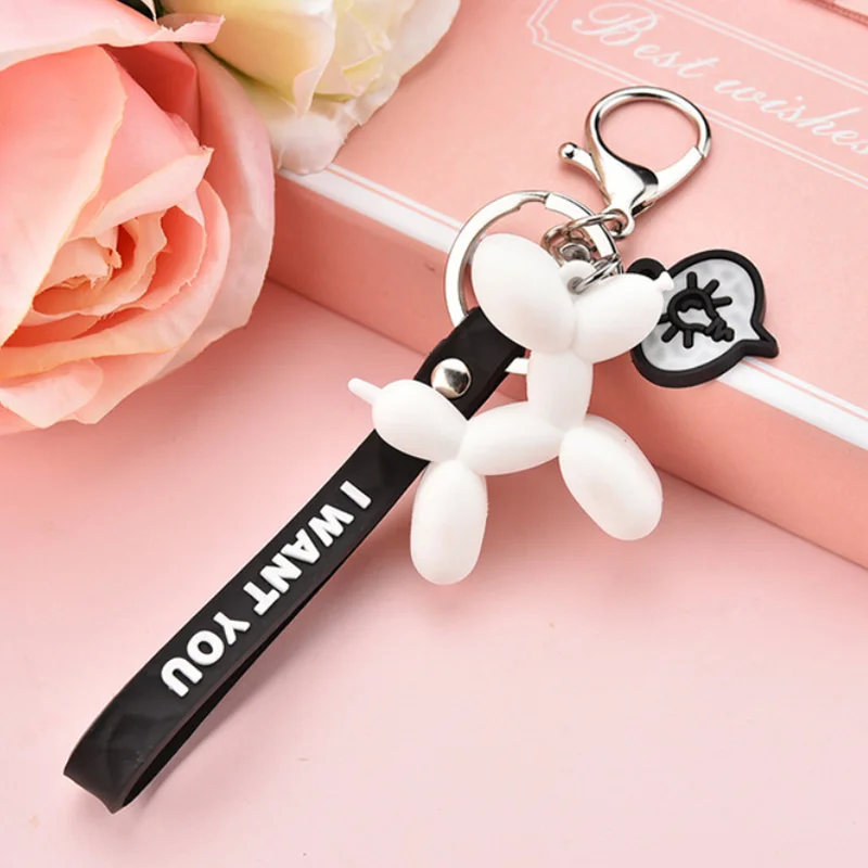Модный ПВХ резиновый мультяшный шар собака брелок для девочек женщин держатель