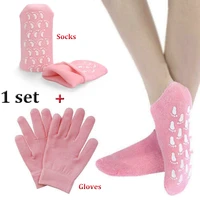 1 set reusable spa gel socks gloves moisturizing whitening exfoliating velvet smooth beauty hand silicone socks foot care tool