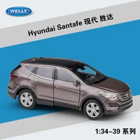 welly 136 hyundai santafe diecast alloy model car toy for metal car toy model with pull back function for kids gift b105