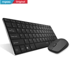 Многорежимная беспроводная клавиатура Rapoo, переключатель между Bluetooth и 2,4G, подключение 3 устройств, бесшумная клавиатура, набор оптической мыши для планшета