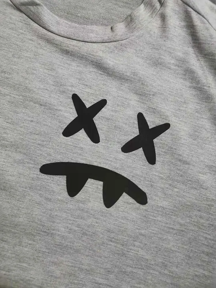 Мужской спортивный костюм Повседневный пуловер с круглым вырезом и короткими