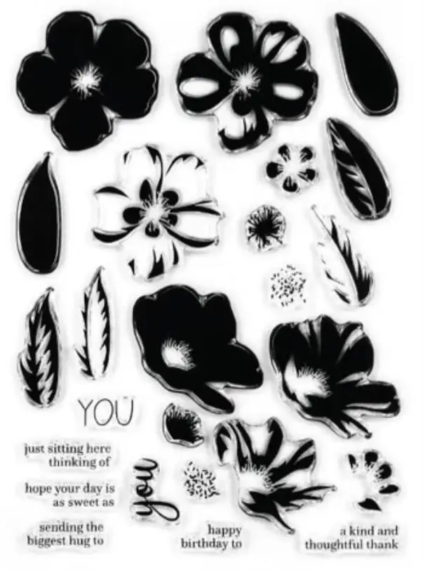 Цветочный прозрачный штамп и или для скрапбукинга/изготовления карт/украшения