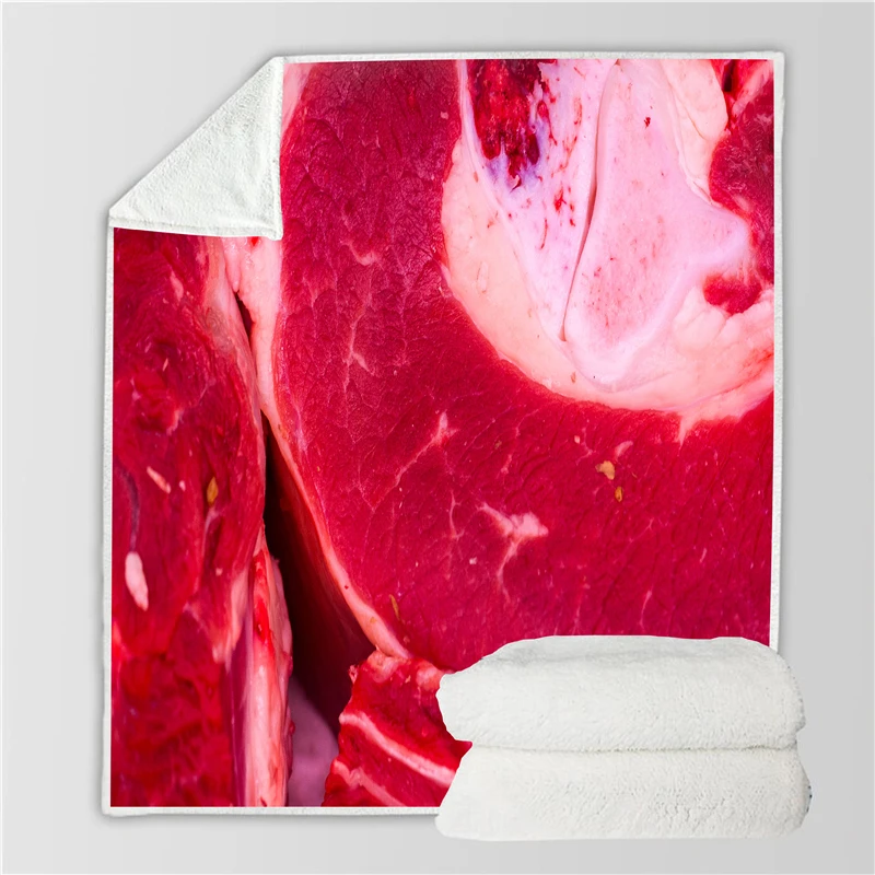 Мягкое плюшевое покрывало с принтом свинины шерпа флисовое для дивана плед