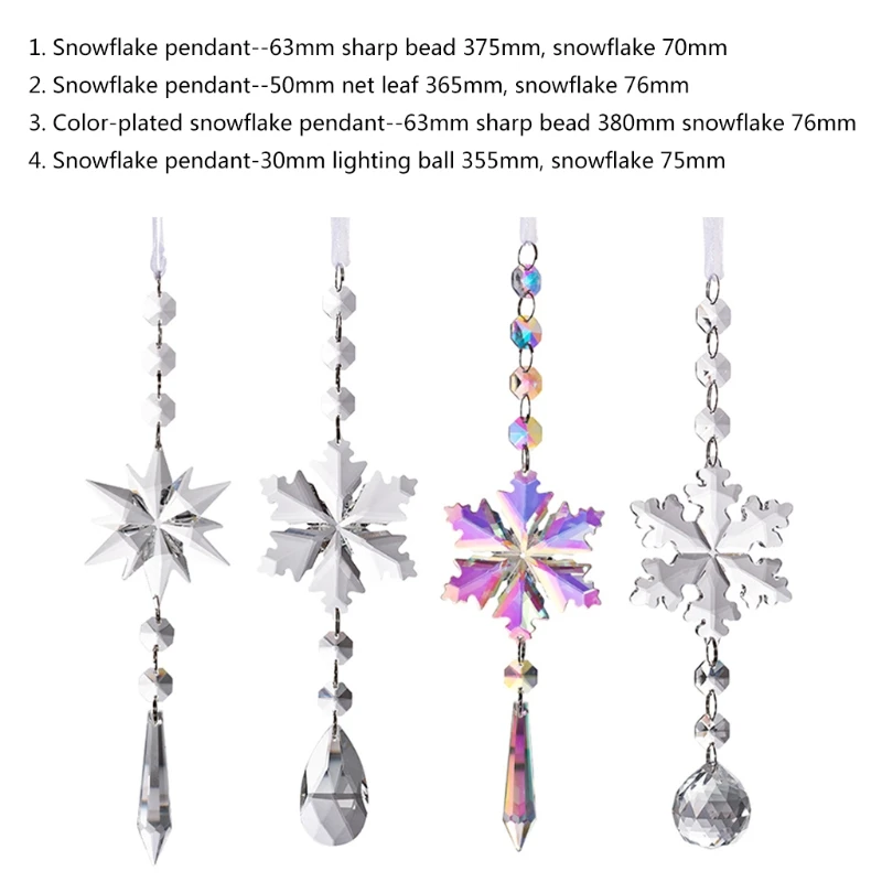 

Christmas Crystal Snowflake Ornament Xmas Tree Hanging Pendant Car Decoration
