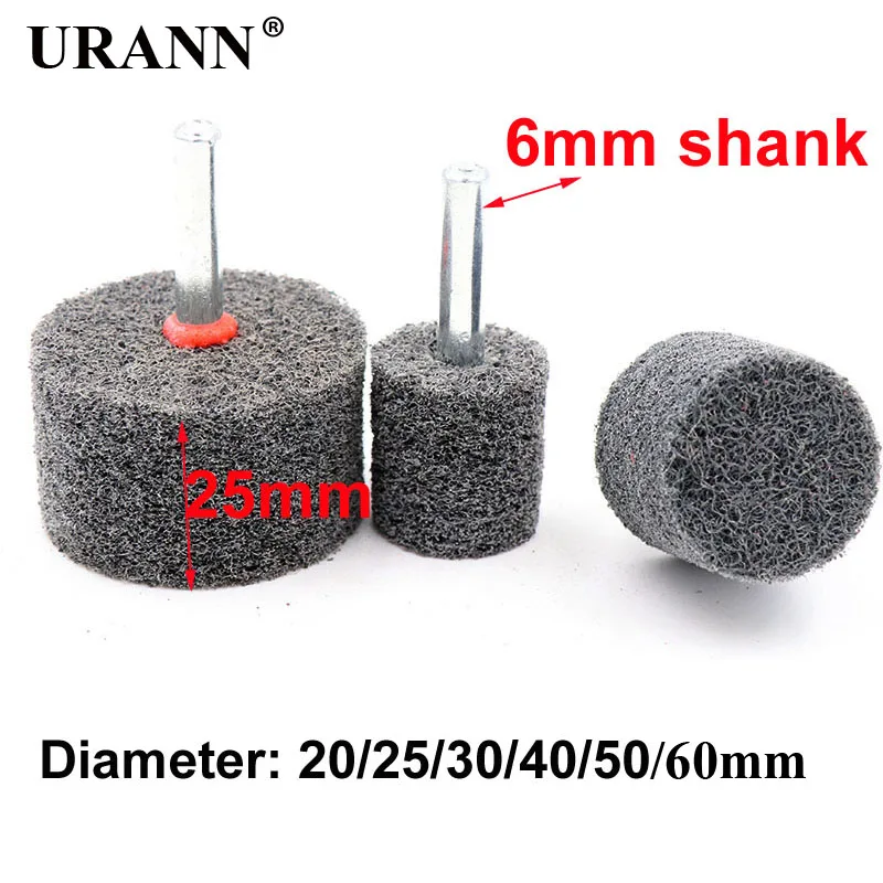 

1pcs 6mm Shank Fiber Nylon Mounted Point Grinding Head for Buffing Polishing Grinder Rotary Tools 20mm-60mm Dremel Accessories