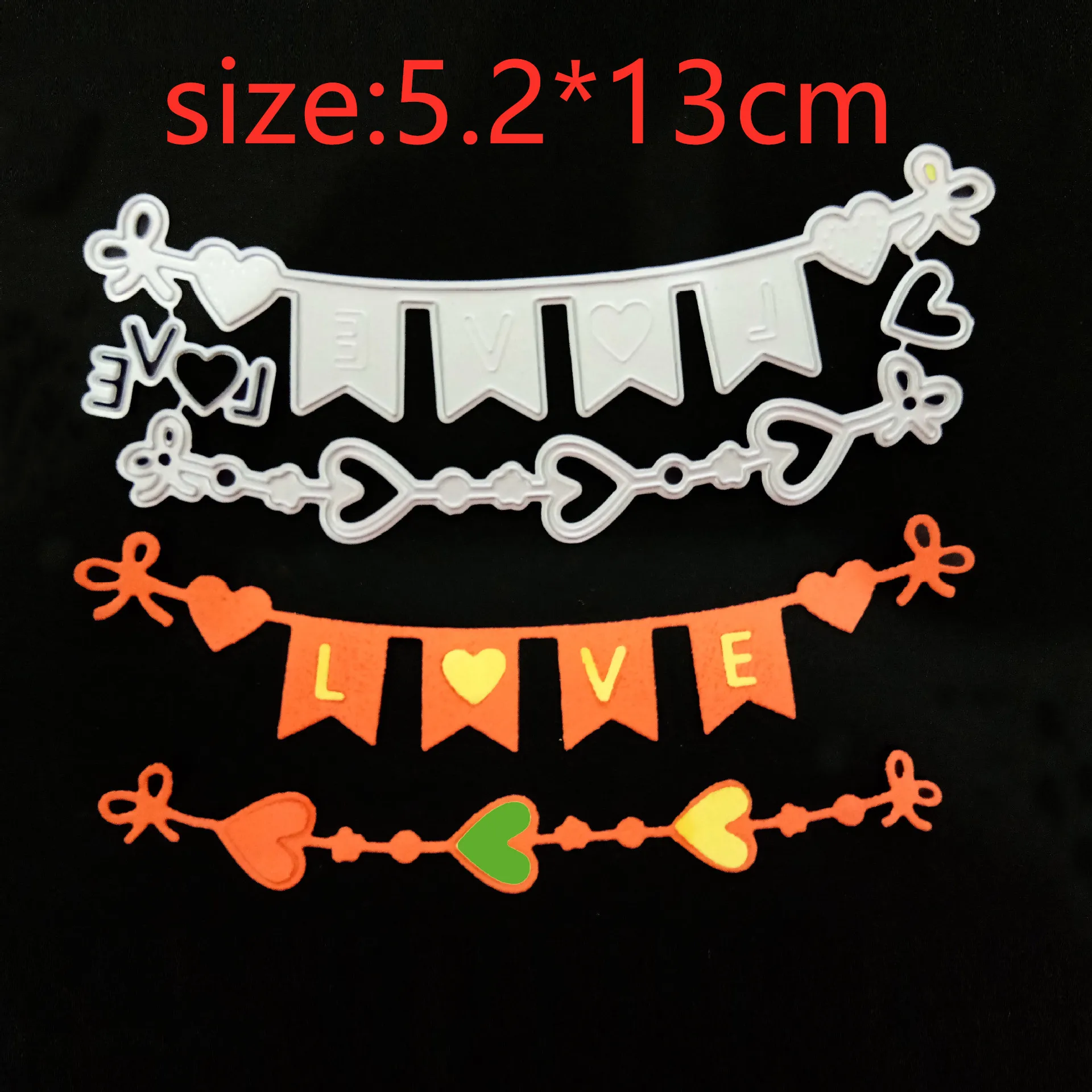 

Love flag Metal Cut Dies Stencils for Scrapbooking Stamp/photo album Decorative Embossing DIY Paper Cards