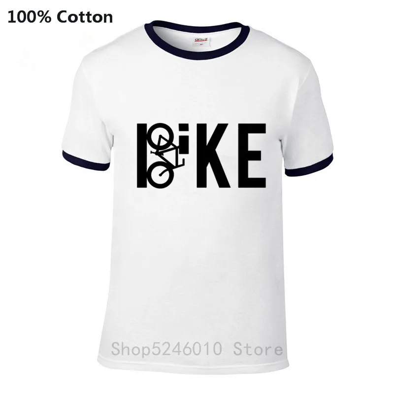 Fashion BIKE Word Art T-shirt Mountain Biking Vintage MTB Distressed Design T Shirt 100% Cotton Tees Short Sleeve Bicycle Tshirt | Мужская