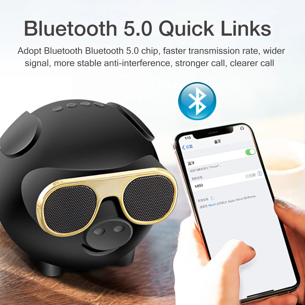 HTRC в форме свиньи беспроводной Bluetooth Поющий динамик с микрофоном для караоке