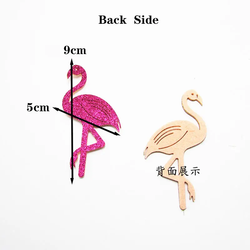 25 шт./лот 9*5 см блеск порошок Фламинго Форма мягкий горный хрусталь аппликации для