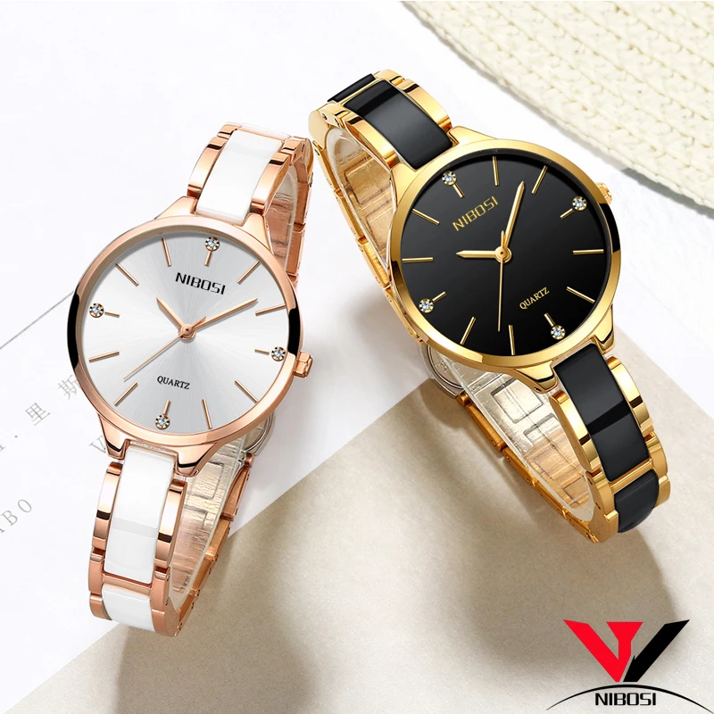 NIBOSI часы женские креативные с керамическим браслетом Relogio Feminino Montre Femme|Женские