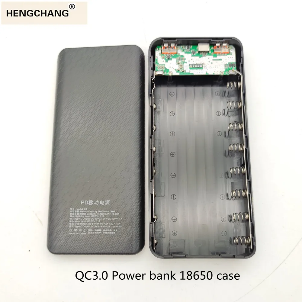 Быстрая зарядка 3 0 Мощность банка 18650 чехол QC3.0 5V 9V 12V Li Ion Батарея держатель