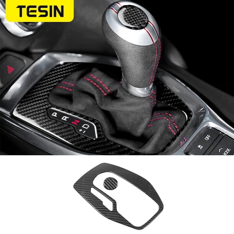 

Car Interior Mouldings For Chevrolet Carbon Fiber Car Gear Shift Panel Trim Cover Stickers For Chevrolet Camaro 2017+Accessories