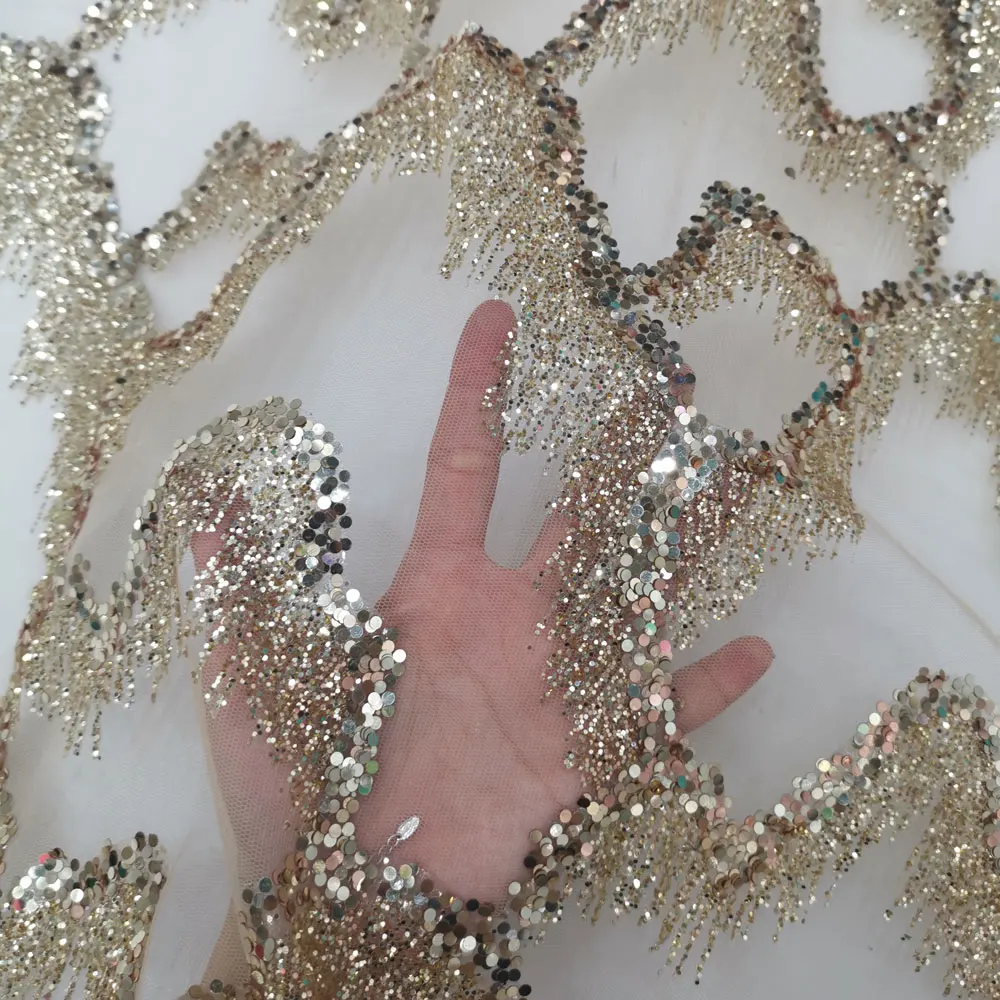 Многоцветная африканская блестящая сетчатая Высококачественная модная Тюлевая