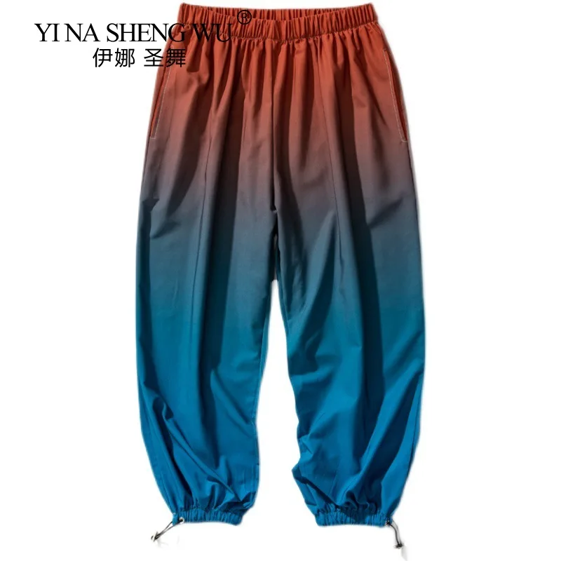 Брюки мужские свободные градиентные модные спортивные штаны в японском стиле