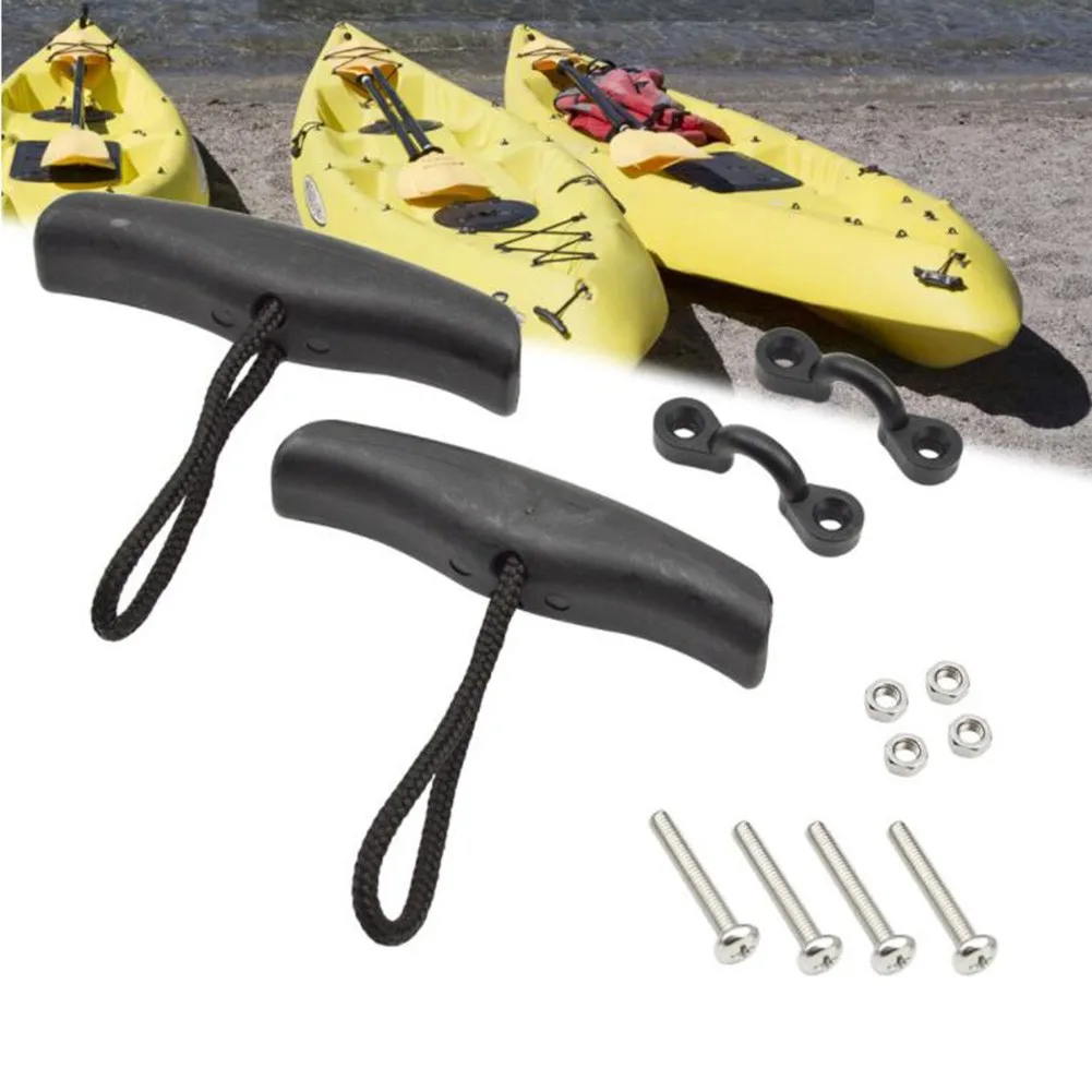 

2 Kayak Carry Handle Pull T-Handle With Cord And Pad Eyes Kayak Accessories Replacement Handle Carrying Tools