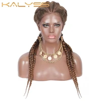 kalyss 26 box braided wigs synthetic lace front wigs with baby hair double dutch braid wigs for women cornrow braids lace wigs