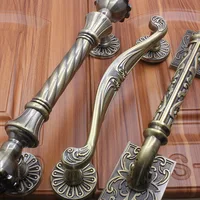1 Pc Glass Door, Wooden Large Handle, European Style, Antique, Zinc Alloy, Thickening And Lengthening