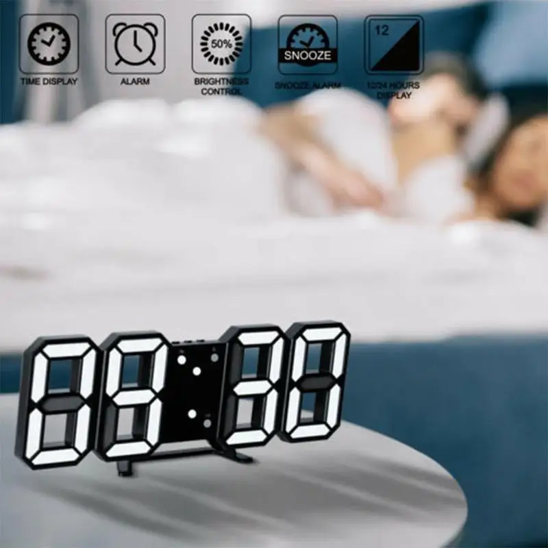 

Acrylic Red LED Digital Clock Glowing Night Displaying Temperature Automatically Dimmed Brightness Clock