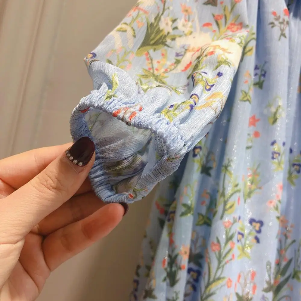 Платье для девочек с длинным рукавом цветочным принтом и единорогом праздничное