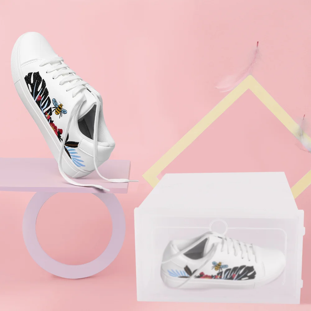 

12PCS Thicken Shoes Box Transparent Stackable Shoes Storage Box Shoe Container - Size S (White)