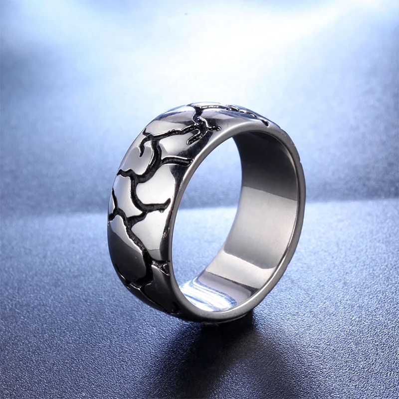 

Personality Retro Stainless Steel Ring Simple Crack Men's Biker Motorcycle Jewelry Boyfriend Creative Gift Wholesale