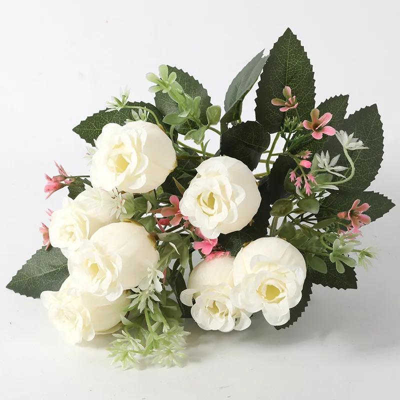 32 см 7 голов шелковые пионы розовые Искусственные цветы букет цветов для дома