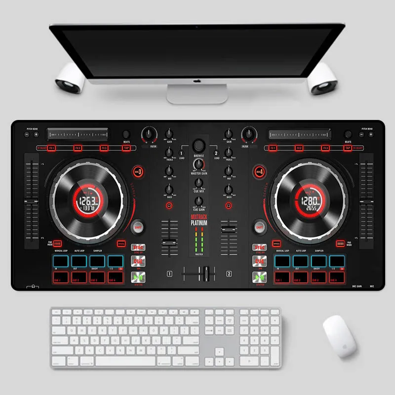 

XGZ Multi-size selection of DJ disc player pattern as a table mat, exquisite mouse pad, home computer office game keyboard pad