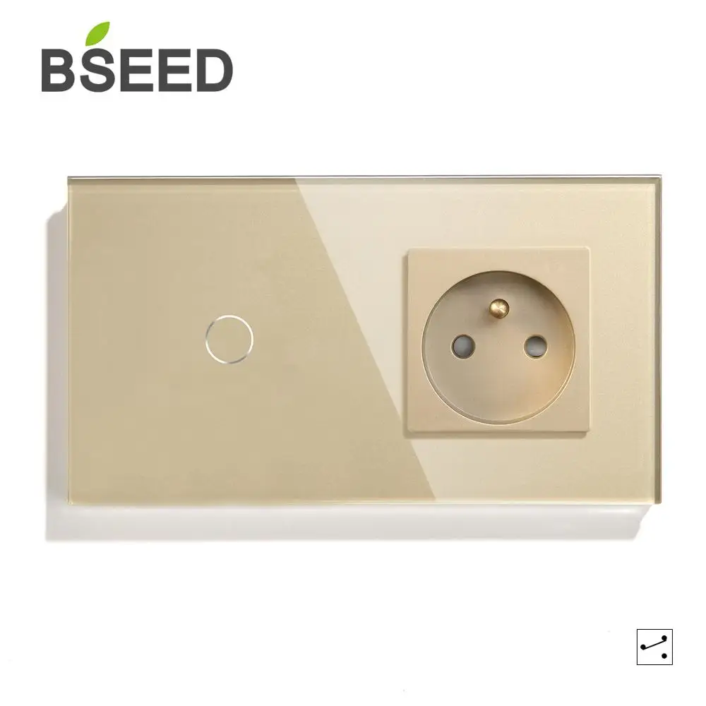 Сенсорный выключатель BSEED со стандартной розеткой Fance переключатели стеклянными
