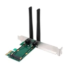 Беспроводная карта Wi-Fi Mini PCI-E Express к адаптеру PCI-E с 2 внешними антеннами для ПК