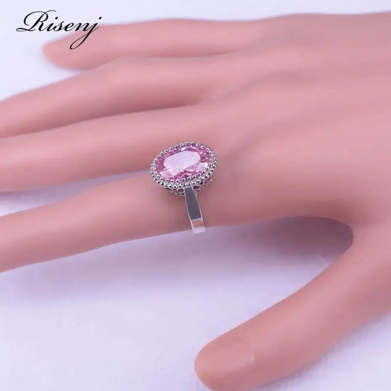 Много цветов большой овальный Топ зеленый кубический циркон серебряный цвет