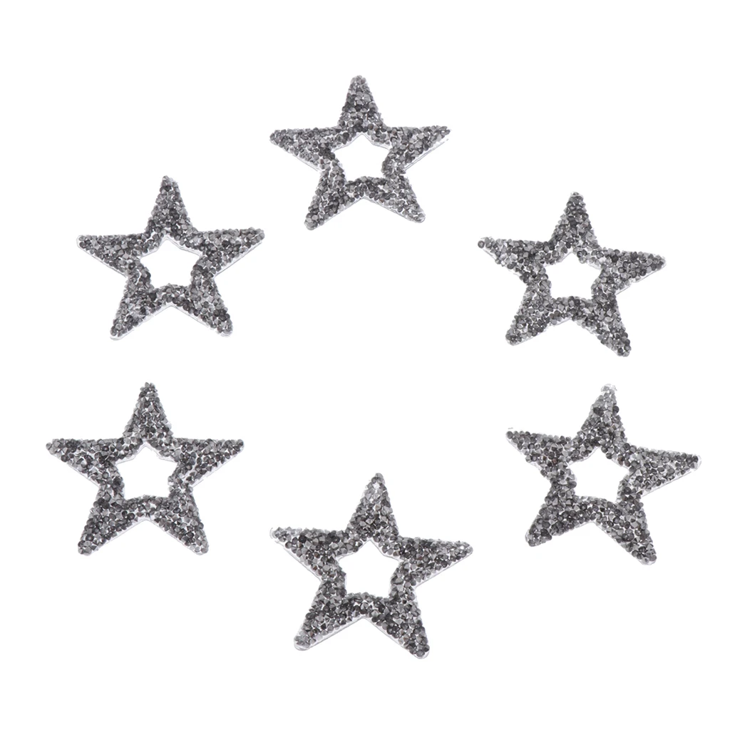 6 шт./компл. Bling Star Стразы для утюга на передачах стикером клейкой основе звезда