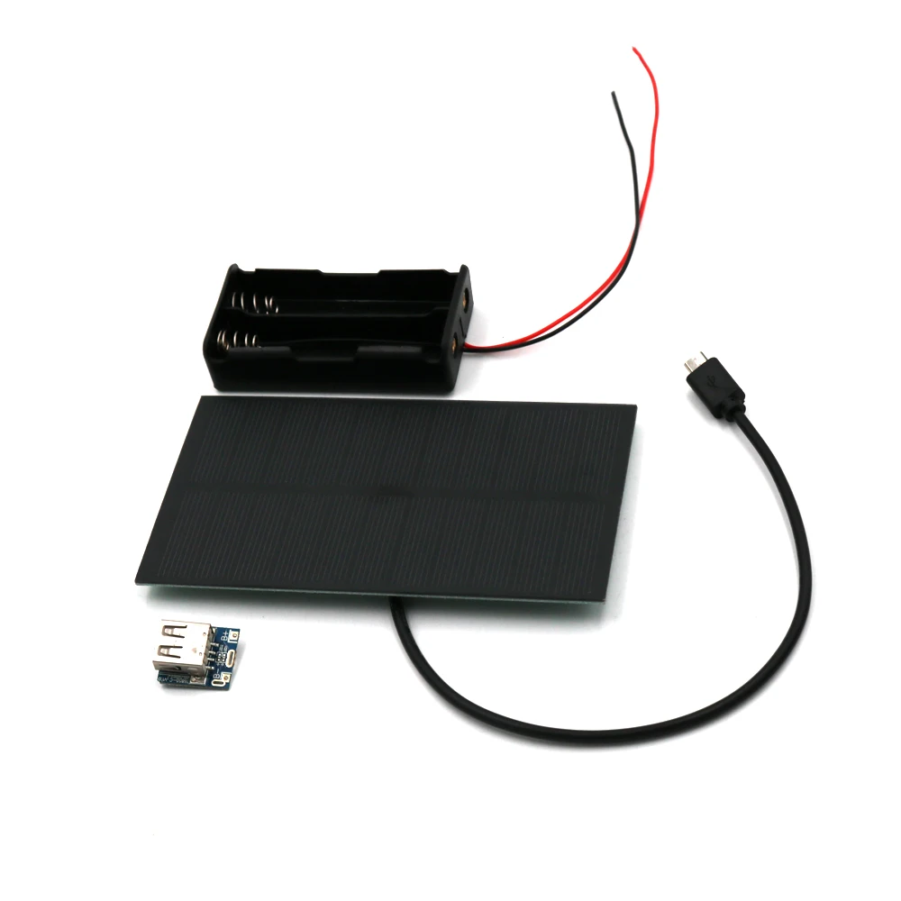 DIY 5V 1 65 W Панели солнечные Мощность банк Батарея коробка 3 7 V Micro USB 2A Boost Mobile 18650