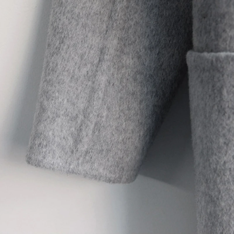 Осенне-зимнее элегантное шерстяное пальто женская длинная толстая кашемировая