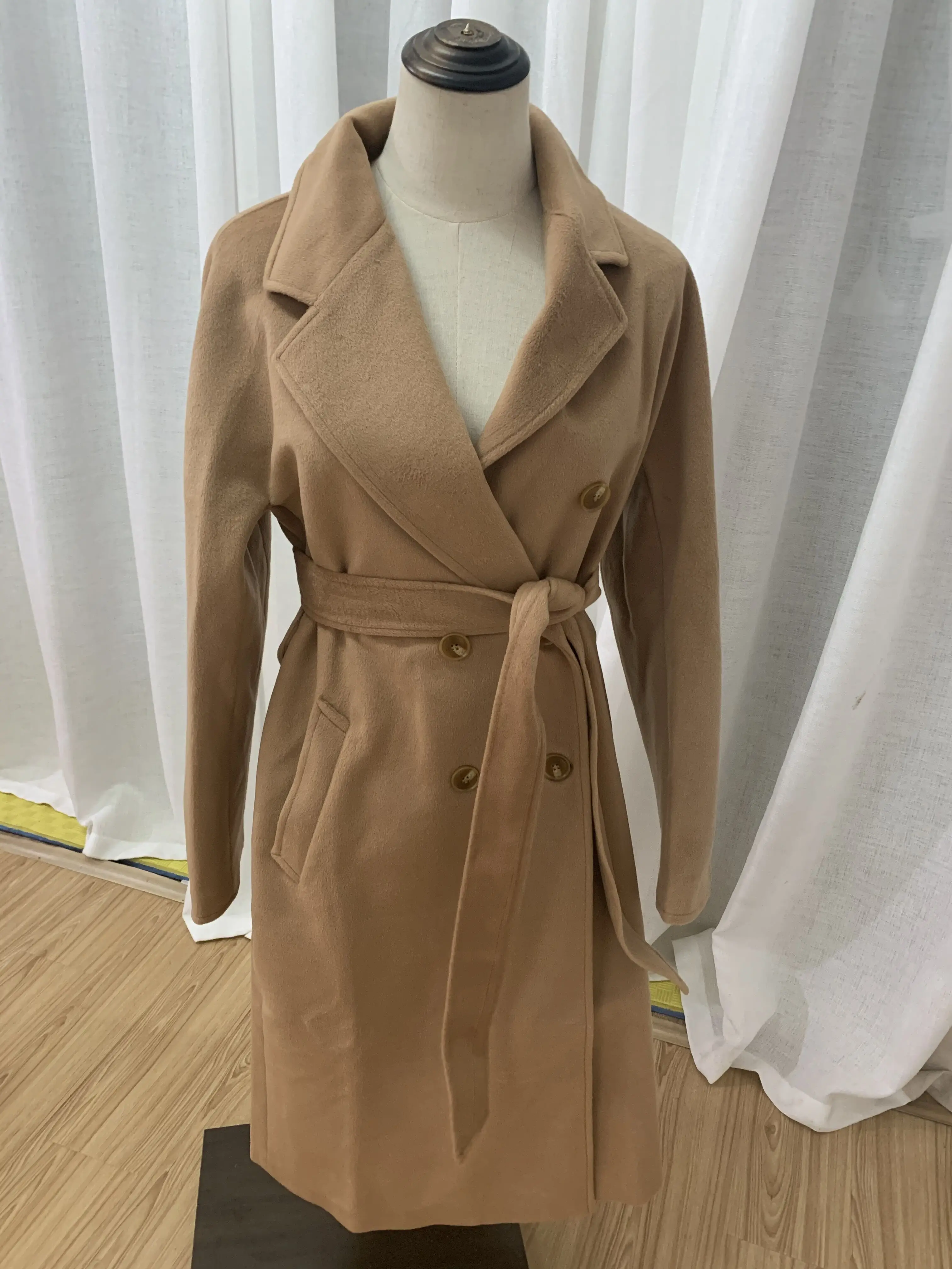 Зимнее женское шерстяное пальто 2020 элегантное теплое длинное офисное