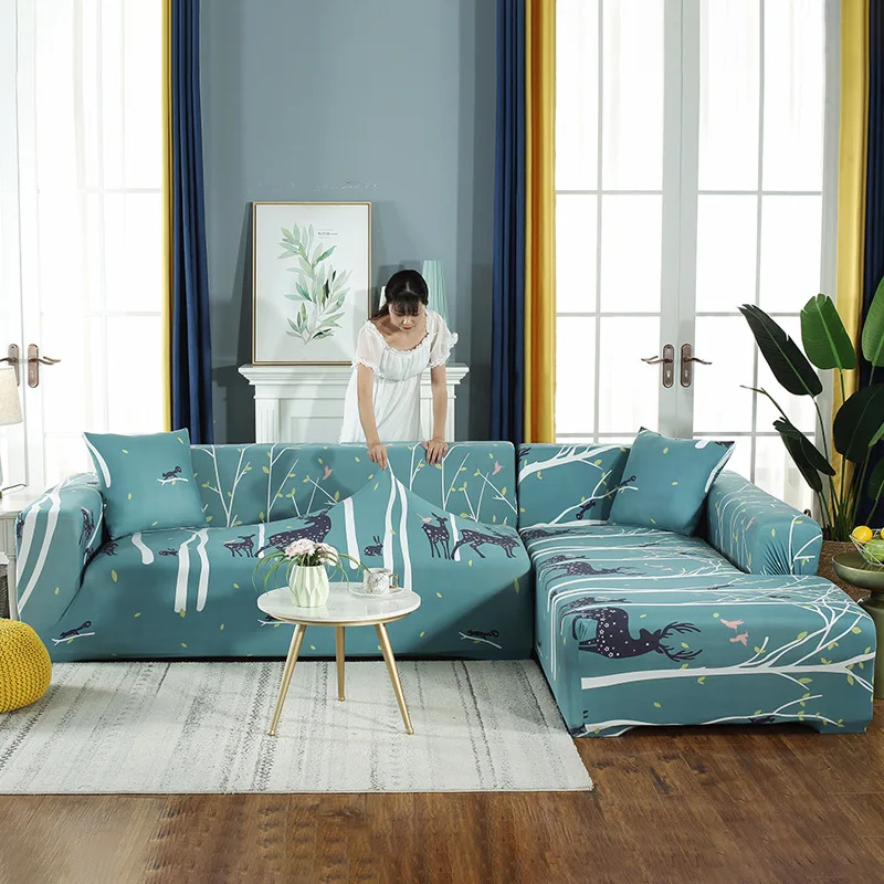 Эластичный полиэстер диванных чехлов для Гостиная черно бурой лисицы контракт